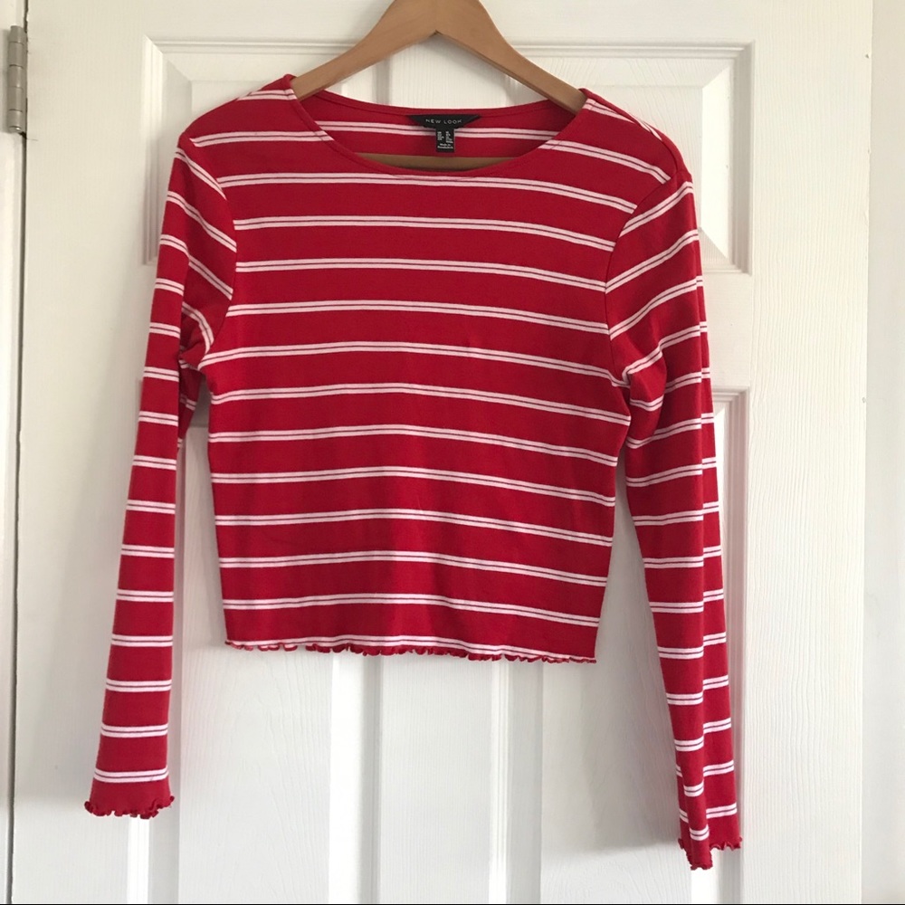 Red Stripe Crop Top
